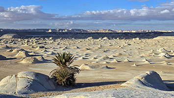 Il 'deserto bianco' al tramonto